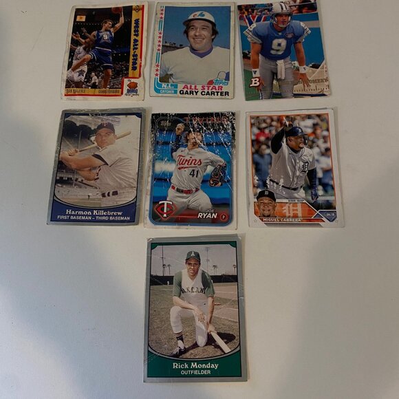 Lot of 7 Vintage Baseball Cards – Gary Carter, Cabrera, Killebrew + More - Picture 2 of 2